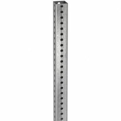 TAPCO - 8' High, Galvanized Traffic Sign Post - Steel, 7/16" Hole Diam, Silver - Eagle Tool & Supply