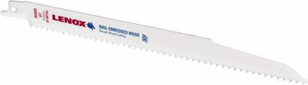 Lenox - 9" Long x 3/4" Thick, Bi-Metal Reciprocating Saw Blade - Straight Profile, 6 TPI, Toothed Edge - Eagle Tool & Supply