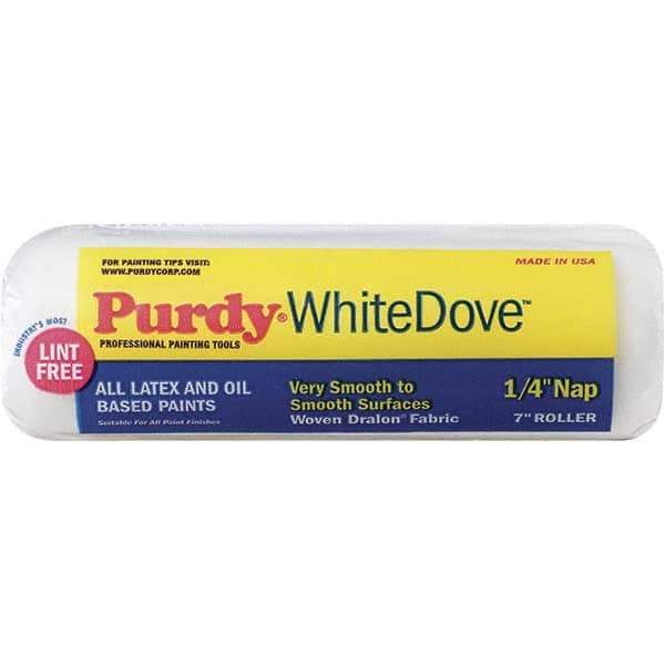 Purdy - 1/4" Nap, 7" Wide Paint Roller Cover - Smooth to Semi-Smooth Texture, Woven Dralon Fabric - Eagle Tool & Supply