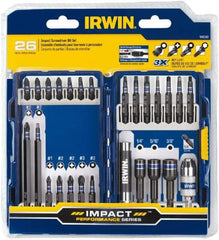 Irwin - 26 Piece, Phillips, Square, Torx, Hex Nutsetter Handle, Drive Set - 1/4 to 3/8" Hex, #1 to #3 - Eagle Tool & Supply