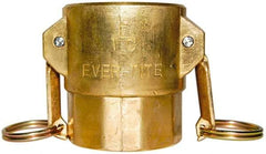 EVER-TITE Coupling Products - 2-1/2" Brass Cam & Groove Suction & Discharge Hose Female Coupler Female NPT Thread - Part D, 2-1/2" Thread, 250 Max psi - Eagle Tool & Supply