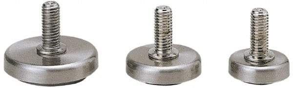 Sugatsune - 3/8-16 Bolt Thread, 36mm High Leveling Guide Stud Mount Leveling Pad & Mount - 440 Max Lb Capacity, 1-17/64" Base Diam - Eagle Tool & Supply