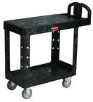 HD Utility Cart 2 shelf (flat) 16 x 30 - Push Handle - Storage compartments, holsters and hooks -- 500 lb capacity - Eagle Tool & Supply