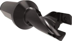 Allied Machine and Engineering - Series 18, 18 to 20mm Diam, 1" Diam Straight Shank with Flange, Helical Flute Spade Drill - 7/8" Max Depth, 2-13/64" Body Length, 4-31/64" OAL, Short Length, Through Coolant - Eagle Tool & Supply