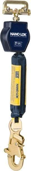 DBI/SALA - 6' Long, 420 Lb Capacity, 1 Leg Single Leg Harness Self-Retracting Lanyard - 25/32" Diam, Dyneema & Polyester Webbing, Steel Snap Hook Anchorage Connection - Eagle Tool & Supply