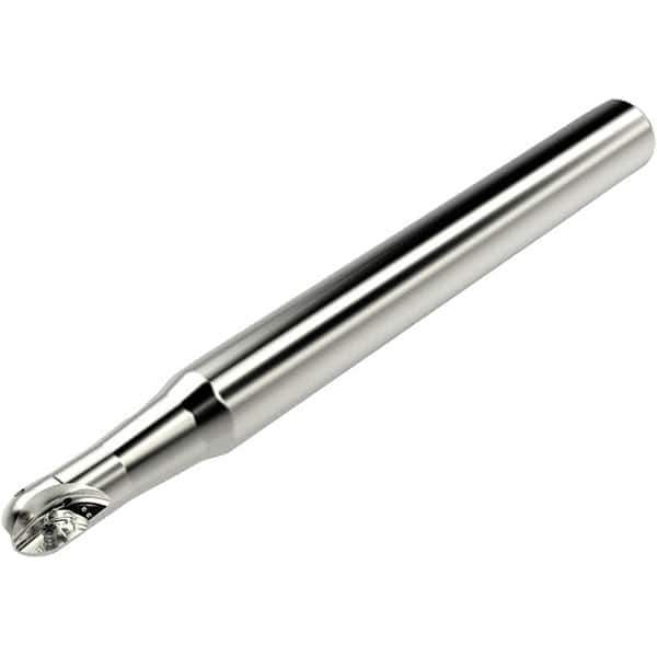 Seco - 12mm Cut Diam, 10mm Max Depth of Cut, 16mm Shank Diam, 160mm OAL, Indexable Ball Nose End Mill - 10mm Head Length, Straight Shank, K2 Toolholder, 218.20-060 Insert - Eagle Tool & Supply