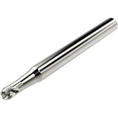 Seco - 12mm Cut Diam, 10mm Max Depth of Cut, 16mm Shank Diam, 160mm OAL, Indexable Ball Nose End Mill - 10mm Head Length, Straight Shank, K2 Toolholder, 218.20-060 Insert - Eagle Tool & Supply