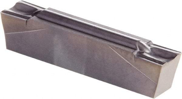 Kennametal - 0400G GMP Grade KCU10, 4mm Cutting Width Carbide Grooving Insert - 3.51mm Max Depth of Cut, Neutral, 0.2mm Corner Radius, AlTiN Finish - Eagle Tool & Supply