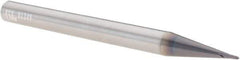 SGS - 1mm Diam, 1mm LOC, 2 Flute Solid Carbide Ball End Mill - AlTiN Finish, Single End, 76mm OAL, 6mm Shank Diam, Spiral Flute - Eagle Tool & Supply