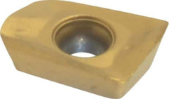 Seco - XOMX060204 M05 Grade F30M Carbide Milling Insert - TiAlN/TiN Finish, 0.096" Thick, 0.016" Corner Radius - Eagle Tool & Supply