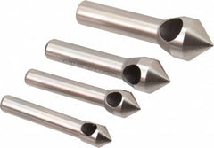 Keo - 4 Piece, 5/16 to 5/8" Head Diam, 82° Included Angle, Single End Countersink Set - Eagle Tool & Supply