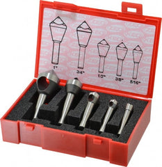 Keo - 5 Piece, 5/16 to 1" Head Diam, 90° Included Angle, Single End Countersink Set - Eagle Tool & Supply