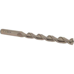 Cleveland - Letter U 135° Cobalt Jobber Drill - Gold Finish Finish, Right Hand Cut, Parabolic Flute, Straight Shank, 5" OAL, Split Point - Eagle Tool & Supply
