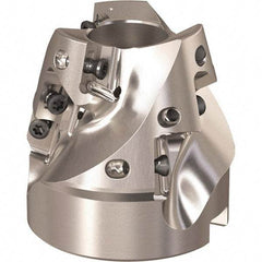 Seco - 2.028" Cut Diam, 3/4" Arbor Hole, 1.191" Max Depth of Cut, 75° Indexable Chamfer & Angle Face Mill - 9 Inserts, XO.. 1204 Insert, Right Hand Cut, 3 Flutes, Through Coolant, Series R220.49 - Eagle Tool & Supply