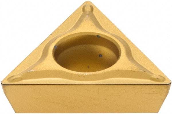 Sumitomo - TPMT32.51 ESU Grade AC820P Carbide Turning Insert - Al2O3 Finish, 60° Triangle, 3/8" Inscr Circle, 5/32" Thick, 1/64" Corner Radius - Eagle Tool & Supply