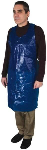 PRO-SAFE - 28" Wide x 46" Long x 4 mil Thick Coat Apron - Polyethylene, Blue, Waterproof - Eagle Tool & Supply
