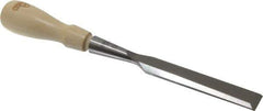 Stanley - 9-17/32" OAL x 3/4" Blade Width Wood Chisel - 3/4" Tip, Hornbeam Wood Handle - Eagle Tool & Supply