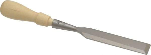 Stanley - 9-31/32" OAL x 1" Blade Width Wood Chisel - 1" Tip, Hornbeam Wood Handle - Eagle Tool & Supply