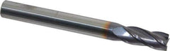 Niagara Cutter - 7/16", 1" LOC, 7/16" Shank Diam, 4" OAL, 4 Flute, Solid Carbide Square End Mill - Single End, TiAlN Finish, Spiral Flute, 30° Helix, Centercutting, Right Hand Cut, Right Hand Flute, Series C430 - Eagle Tool & Supply