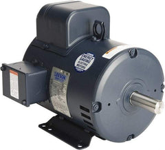 Leeson - 7-1/2 Max hp, 3,600 Max RPM, Capacitor Start Electric AC DC Motor - 230 V Input, Single Phase, 184T Frame, 1-1/8" Shaft Diam, Rigid Base Mount, Drip-proof Enclosure - Eagle Tool & Supply