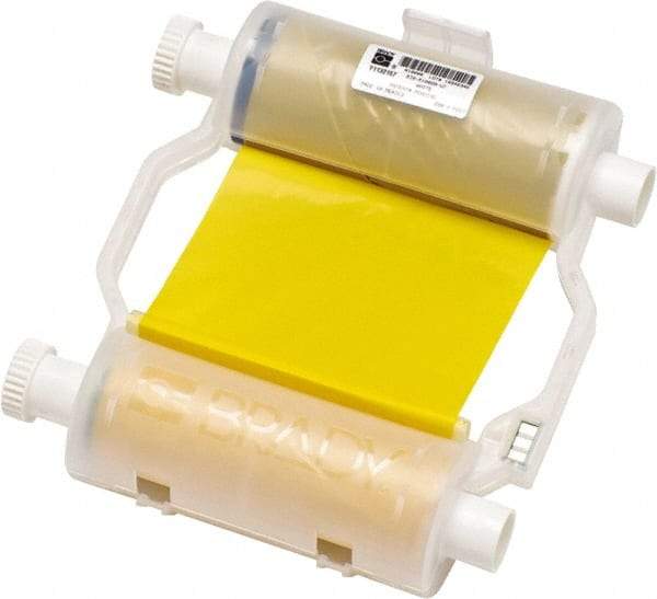 Brady - 4.33" Wide, Yellow & White Resin Ribbon 1 Color Ribbon Cartridge - For BBP30 Label Printer, BBP33 Label Printer, BBP35 Multicolor Sign & Label Printer, BBP37 Color & Cut Sign & Label Printer, BradyPrinter S3100, BBP31 Sign & Label Printer - Eagle Tool & Supply