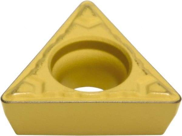 Sumitomo - TPMT332 EMU Grade AC820P Carbide Turning Insert - Al2O3 Finish, 60° Triangle, 3/8" Inscr Circle, 3/16" Thick, 1/32" Corner Radius - Eagle Tool & Supply