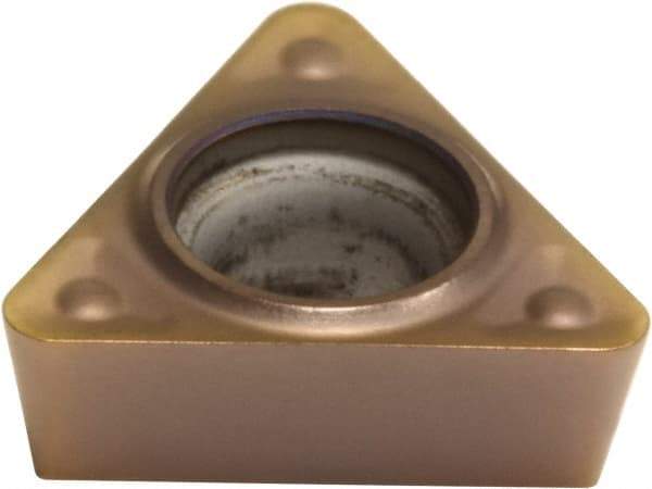 Sumitomo - TPMT221 ENF Grade AC510U Carbide Turning Insert - TiAlN/AlCrN Finish, 60° Triangle, 1/4" Inscr Circle, 1/8" Thick, 1/64" Corner Radius - Eagle Tool & Supply