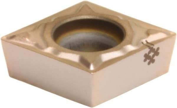 Sumitomo - CCMT21.51 ELU Grade T3000Z Cermet Turning Insert - TiN/AlN Finish, 80° Diamond, 1/4" Inscr Circle, 3/32" Thick, 1/64" Corner Radius - Eagle Tool & Supply