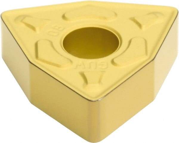 Sumitomo - WNMG432 EGUW Grade AC810P Carbide Turning Insert - Al2O3 Finish, 80° Trigon, 1/2" Inscr Circle, 3/16" Thick, 1/32" Corner Radius - Eagle Tool & Supply