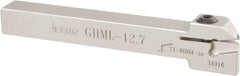 Iscar - GHM, External, Left Hand, 0.189" Max Depth of Cut, 0.157" Max Groove Width, Indexable Grooving Tool Holder - GI.., GPV, TIP Insert Compatibility, 1/2" Shank Height, 1/2" Shank Width, 4-1/2" OAL - Eagle Tool & Supply