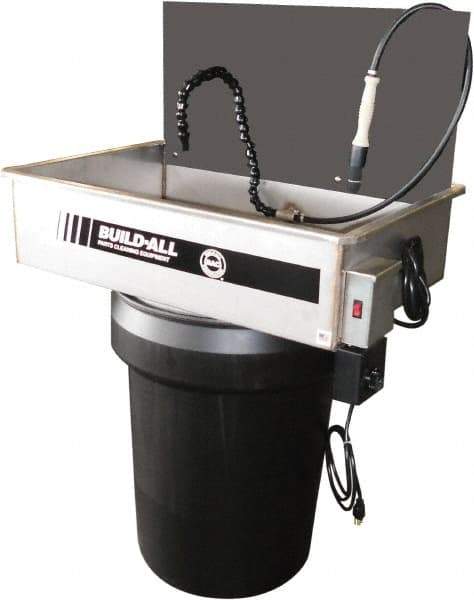 Build-All - Drum Mount Water-Based Parts Washer - 25 Gal Max Operating Capacity, 304 Stainless Steel Tank, 115 Input Volts - Eagle Tool & Supply