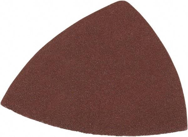DeWALT - 120 Grit, Aluminum Oxide TriangleSanding Sheet - 3-1/2" Long x 3-3/4" Wide, Fine Grade, Weighted Cloth Backing - Eagle Tool & Supply