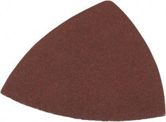 DeWALT - 120 Grit, Aluminum Oxide TriangleSanding Sheet - 3-1/2" Long x 3-3/4" Wide, Fine Grade, Weighted Cloth Backing - Eagle Tool & Supply
