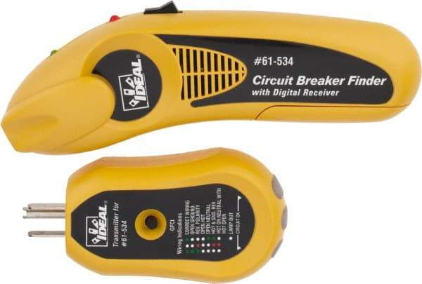 Ideal - 240 to 120 VAC, 47 to 63 Hz, Screenless Circuit Breaker Finder - 9 Volt, Includes GFCI Receptacle Tester, Noncontact Voltage Sensor - Eagle Tool & Supply