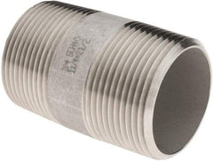 Value Collection - 1-1/4" Pipe x 2-1/2" Long, Grade 304/304L Stainless Steel Pipe Nipple - Welded & Threaded - Eagle Tool & Supply