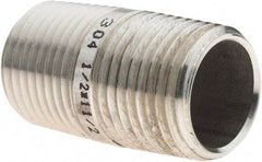 Value Collection - 1/2" Pipe x 1-1/2" Long, Grade 304/304L Stainless Steel Pipe Nipple - Welded & Threaded - Eagle Tool & Supply