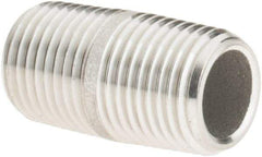 Value Collection - 1/8" Pipe x 3/4" Long, Grade 304/304L Stainless Steel Pipe Nipple - Welded & Threaded - Eagle Tool & Supply