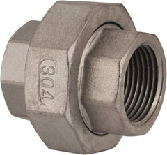 Value Collection - 3/4" Grade 304 Stainless Steel Pipe Union - FNPT x FNPT End Connections, 150 psi - Eagle Tool & Supply
