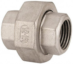 Value Collection - 1/2" Grade 304 Stainless Steel Pipe Union - FNPT x FNPT End Connections, 150 psi - Eagle Tool & Supply