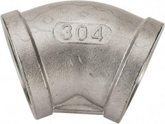Value Collection - 1-1/4" Grade 304 Stainless Steel Pipe 45° Elbow - FNPT x FNPT End Connections, 150 psi - Eagle Tool & Supply