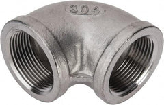 Value Collection - 1-1/4" Grade 304 Stainless Steel Pipe 90° Elbow - FNPT x FNPT End Connections, 150 psi - Eagle Tool & Supply