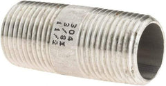 Value Collection - 3/8" Pipe x 1-1/2" Long, Grade 304/304L Stainless Steel Pipe Nipple - Welded & Threaded - Eagle Tool & Supply