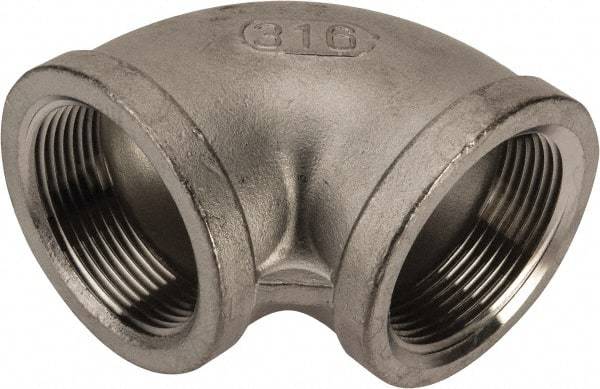 Value Collection - 1-1/2" Grade 316 Stainless Steel Pipe 90° Elbow - FNPT x FNPT End Connections, 150 psi - Eagle Tool & Supply