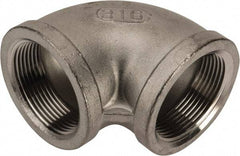Value Collection - 1-1/2" Grade 316 Stainless Steel Pipe 90° Elbow - FNPT x FNPT End Connections, 150 psi - Eagle Tool & Supply
