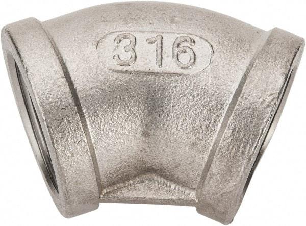Value Collection - 1" Grade 316 Stainless Steel Pipe 45° Elbow - FNPT x FNPT End Connections, 150 psi - Eagle Tool & Supply