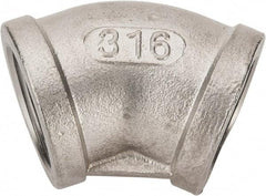 Value Collection - 1" Grade 316 Stainless Steel Pipe 45° Elbow - FNPT x FNPT End Connections, 150 psi - Eagle Tool & Supply