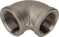 Value Collection - 1-1/4" Grade 316 Stainless Steel Pipe 90° Elbow - FNPT x FNPT End Connections, 150 psi - Eagle Tool & Supply