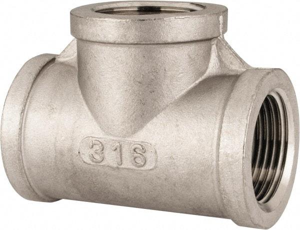 Value Collection - 1" Grade 316 Stainless Steel Pipe Tee - FNPT x FNPT x FNPT End Connections, 150 psi - Eagle Tool & Supply