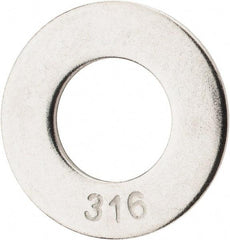 Value Collection - 5/8" Screw, Grade 316 Stainless Steel Standard Flat Washer - 11/16" ID x 1-3/4" OD, 0.134" Thick - Eagle Tool & Supply