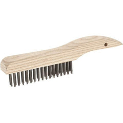 Weiler - 4 Rows x 16 Columns Steel Scratch Brush - 10" Brush Length, 10" OAL, 1-3/16 Trim Length - Eagle Tool & Supply